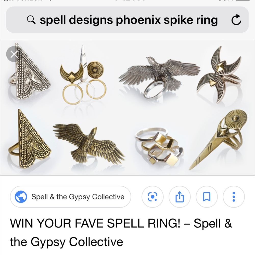 SOLD π Spell Phoenix Rising Spike Ring - Picture 6 of 6